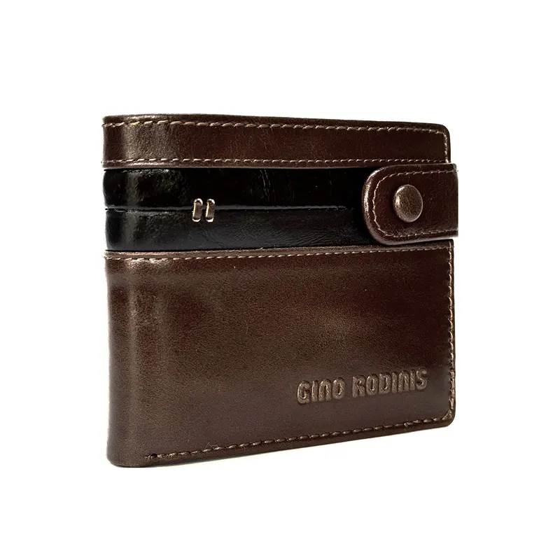 GINO RODINIS - BILLETERA DE CUERO HOMBRE  PAOLO  673 CAFÉ GINO RODINIS