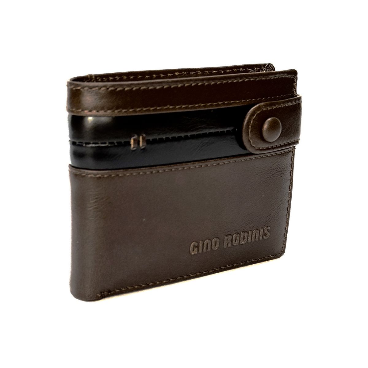 GINO RODINIS - BILLETERA DE CUERO HOMBRE  PAOLO  674 CAFÉ GINO RODINIS