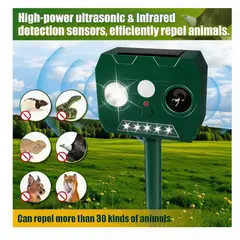 MOVI - Repelente Solar Ultrasónico para Animales con Sensor de Movimiento