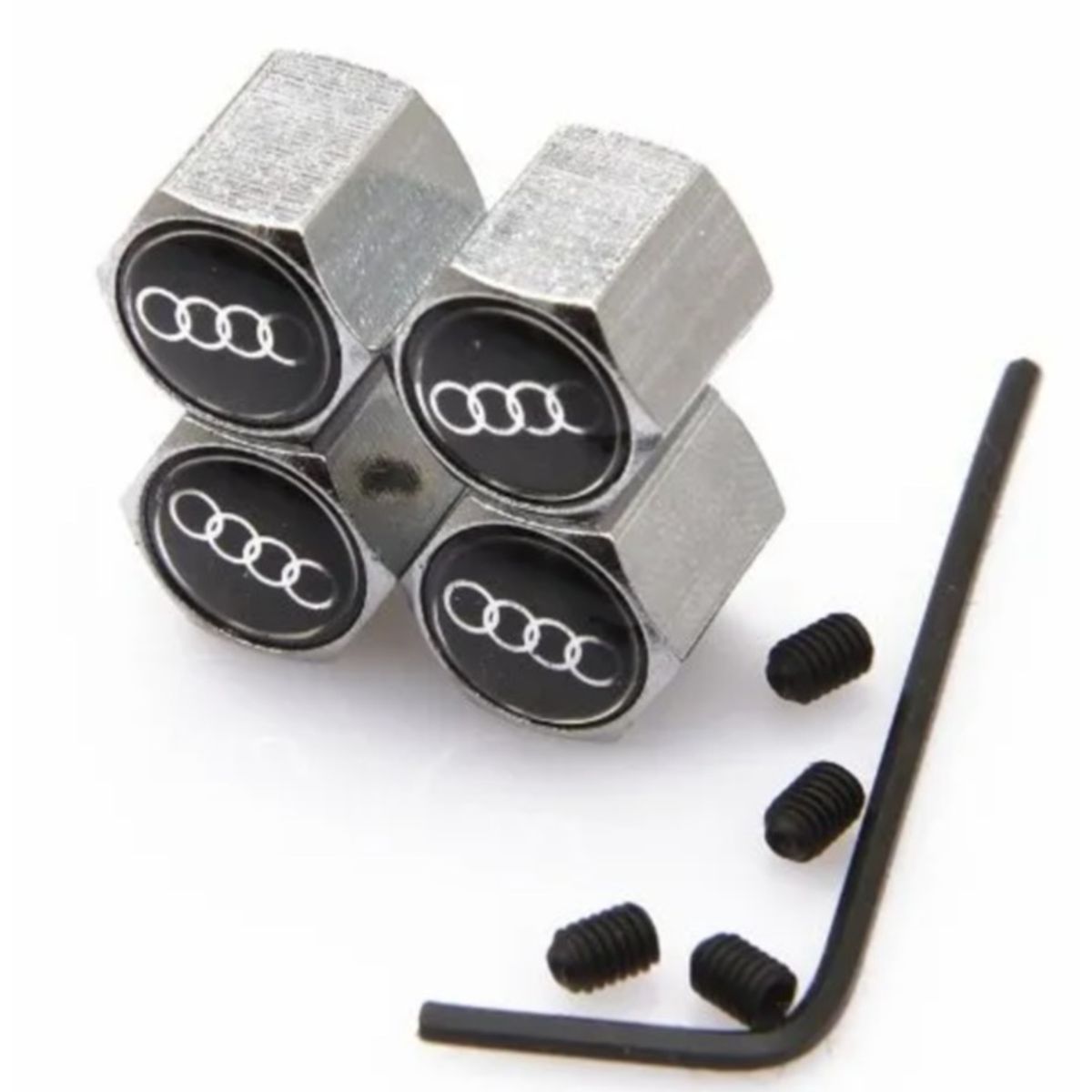 GENERICO - Set 4 Tapa Valvulas Anti Robo para Audi