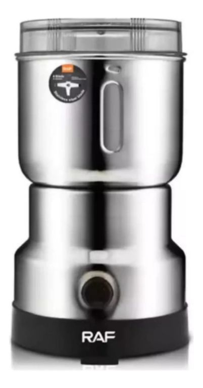 Molino Eléctrico de Café y Especias Raf Acabado Plateado