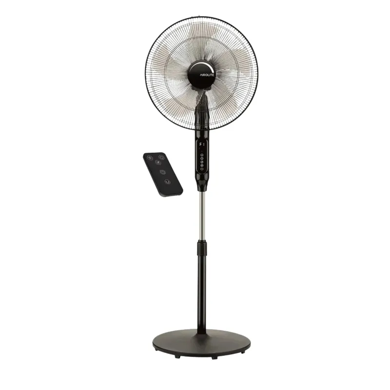 AIROLITE - Ventilador Pedestal Pie Silencioso 18 V18p8r Black Airolite