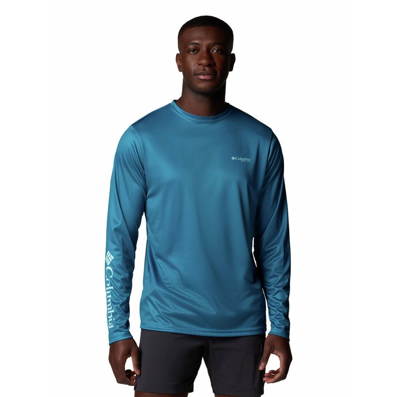 COLUMBIA - Polera ML Hombre Terminal Tackle Pfg Azul COLUMBIA