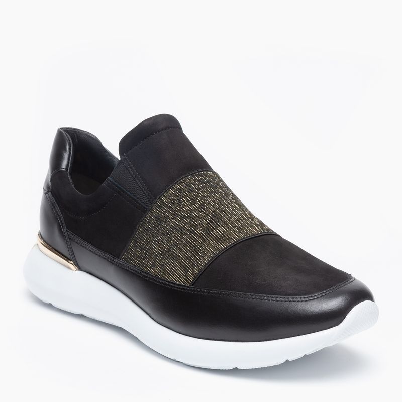 GACEL - Zapatilla Urbana Mujer Cuero Negra