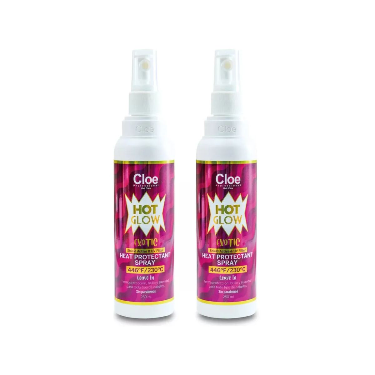 CLOE - Set x2 Spray Cloe Professional Hot Glow Exotic Termo Protección 250ml