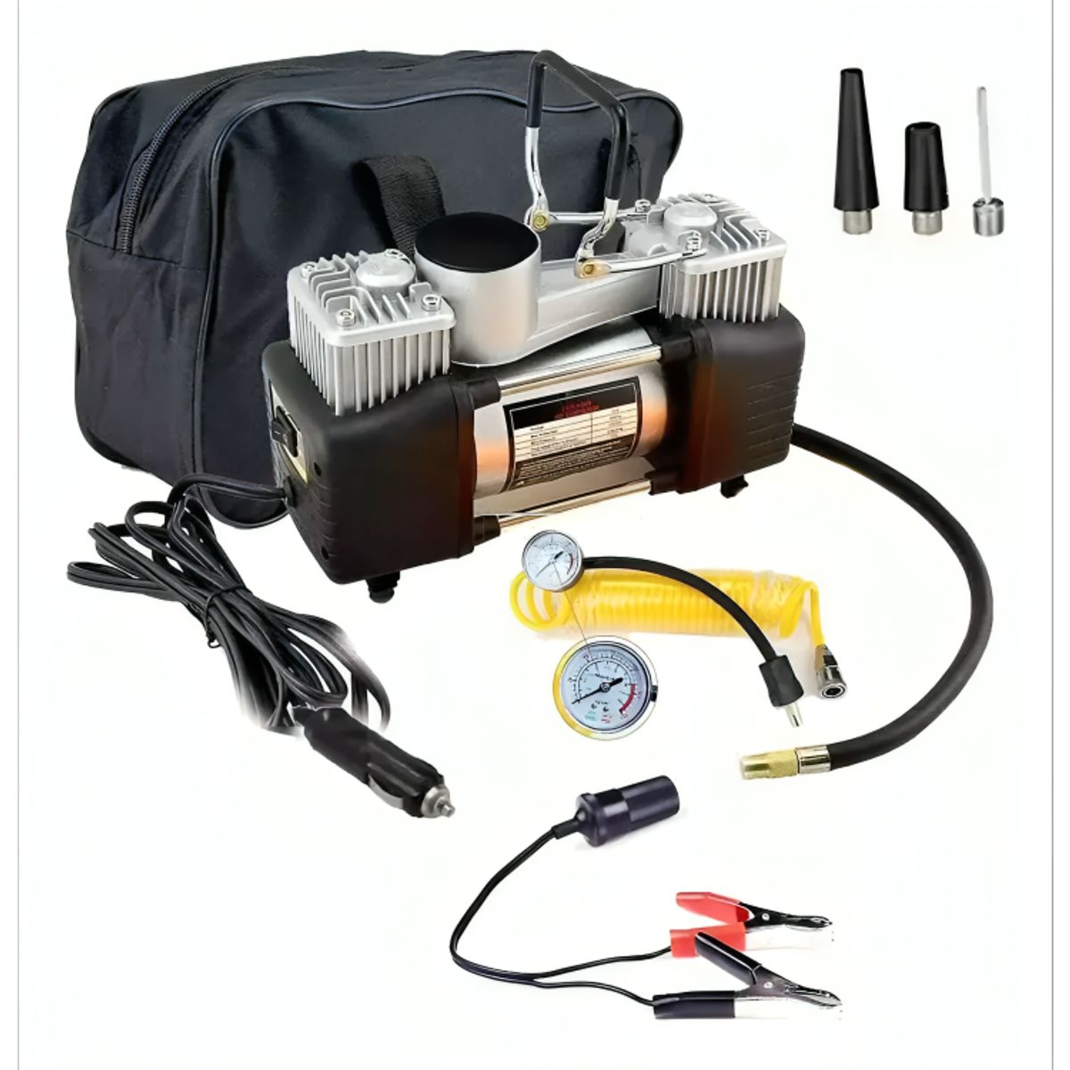 GENERICO - Compresor De Aire Doble Cilindro 12v Inflador Neumaticos