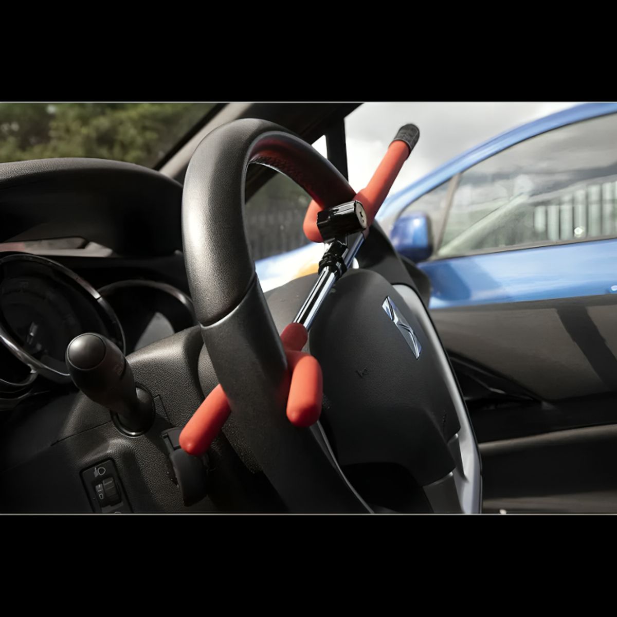 GENERICO - Traba Volante Antirrobo Auto + 2 Llaves