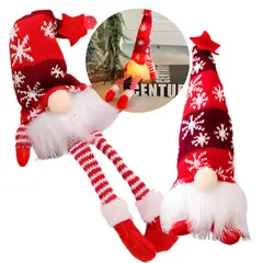 GENERICO - 2 Gnomos Navideños Mono Iluminación Patas Cortas Y Largas