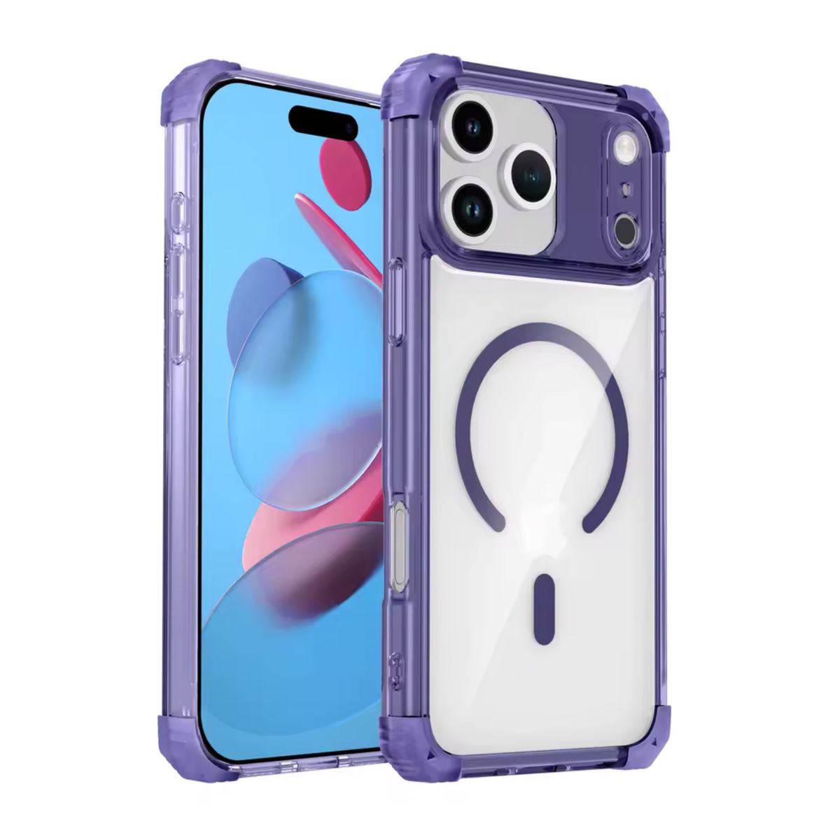 JOIGO - Carcasa Antishock Clear Para iPhone 17 Pro Max Magsafe Lila