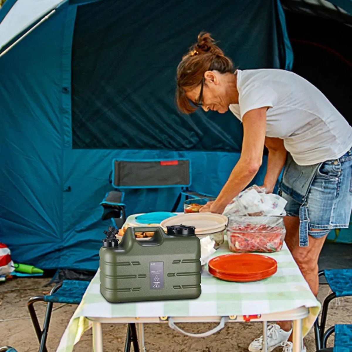 GENERICO - Contenedor de Agua Portátil 25L PE Grado Alimenticio Verde