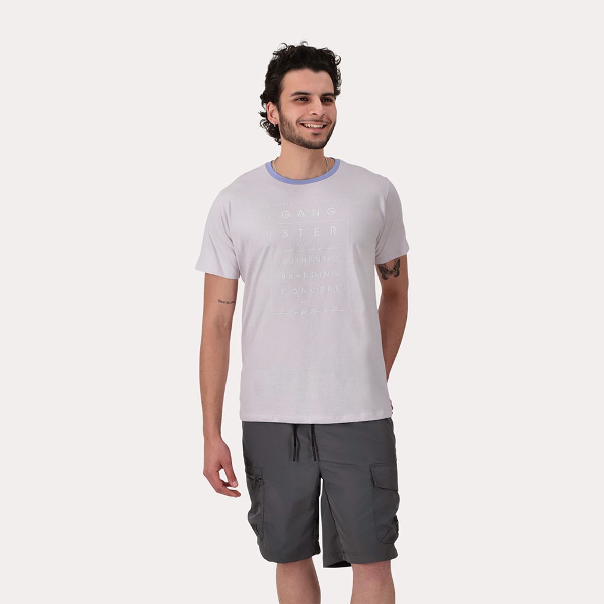 GANGSTER - Polera Mc Basica Hills Gris Melange Gangster