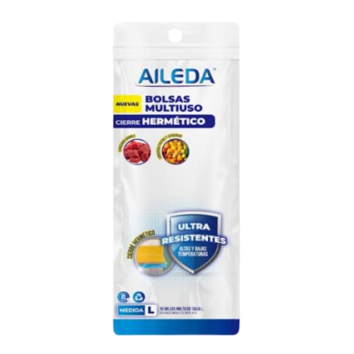 AILEDA - Bolsas Con Cierre Hermetico Aileda Talla L 27x31cm Pack 15 Unid