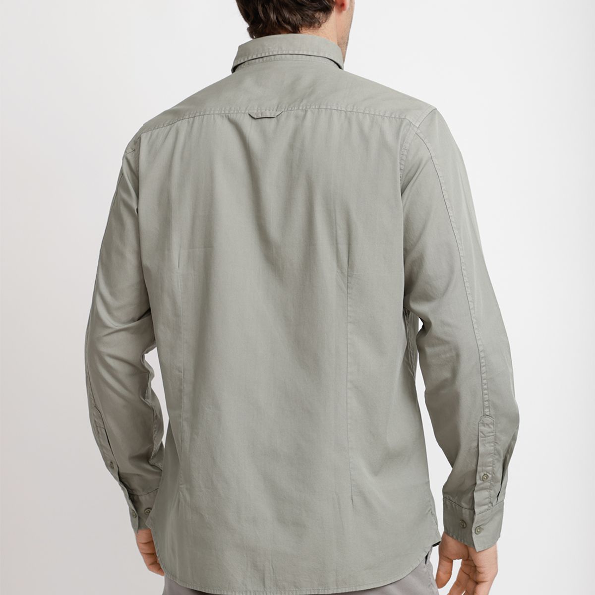 TRIAL - Camisa Lisa Algodón Basilio Verde