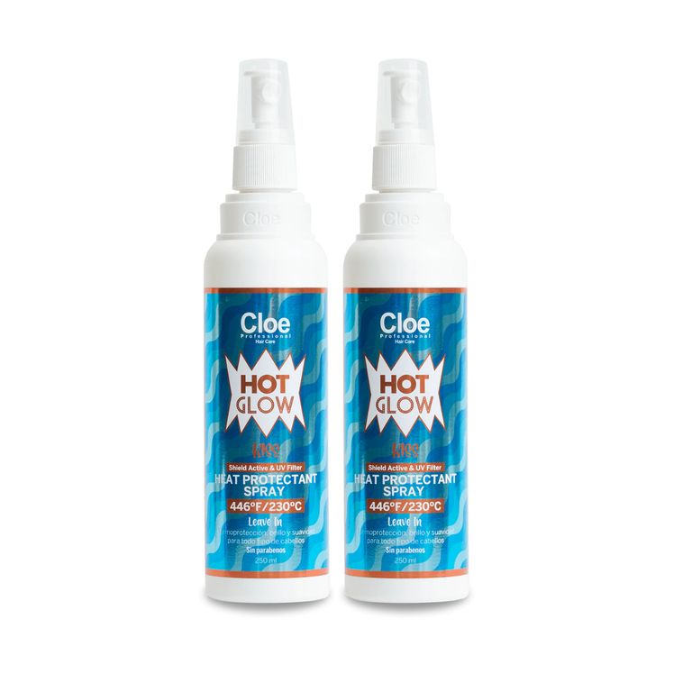 Set x2 Spray Professional Hot Glow Kiss Termo Proteccion 250ml