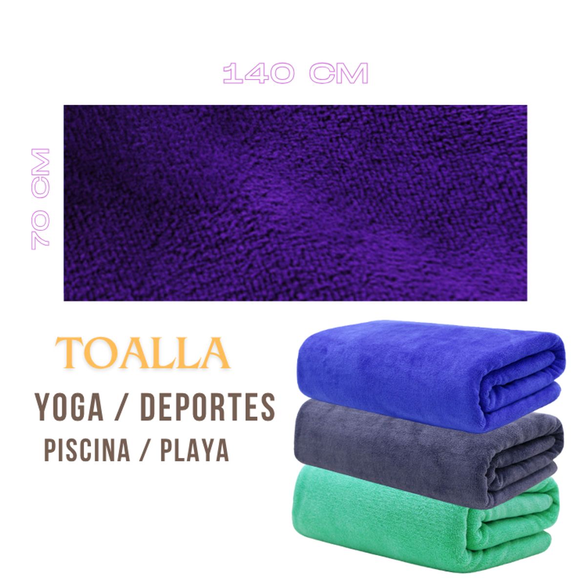 GARSIL - Toalla De Baño Microfibra Cuerpo Secado Rápido 70x140 Cm