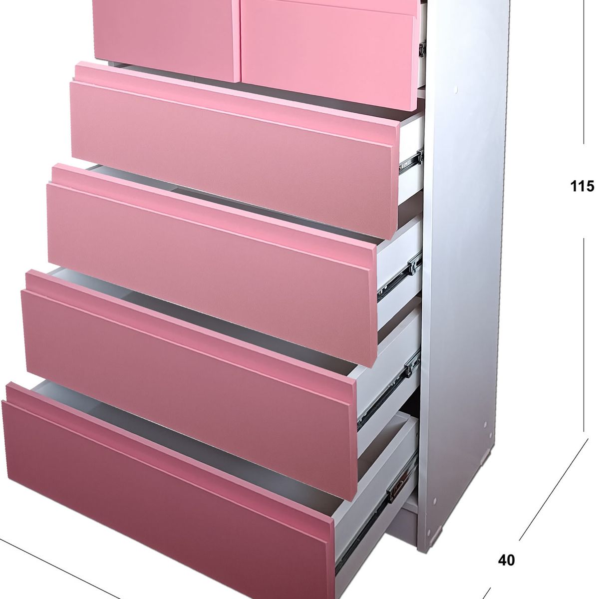 DECORACION CREATIVA - Cajonera Infantil 6 cajones Rosados/ Linea Minimal