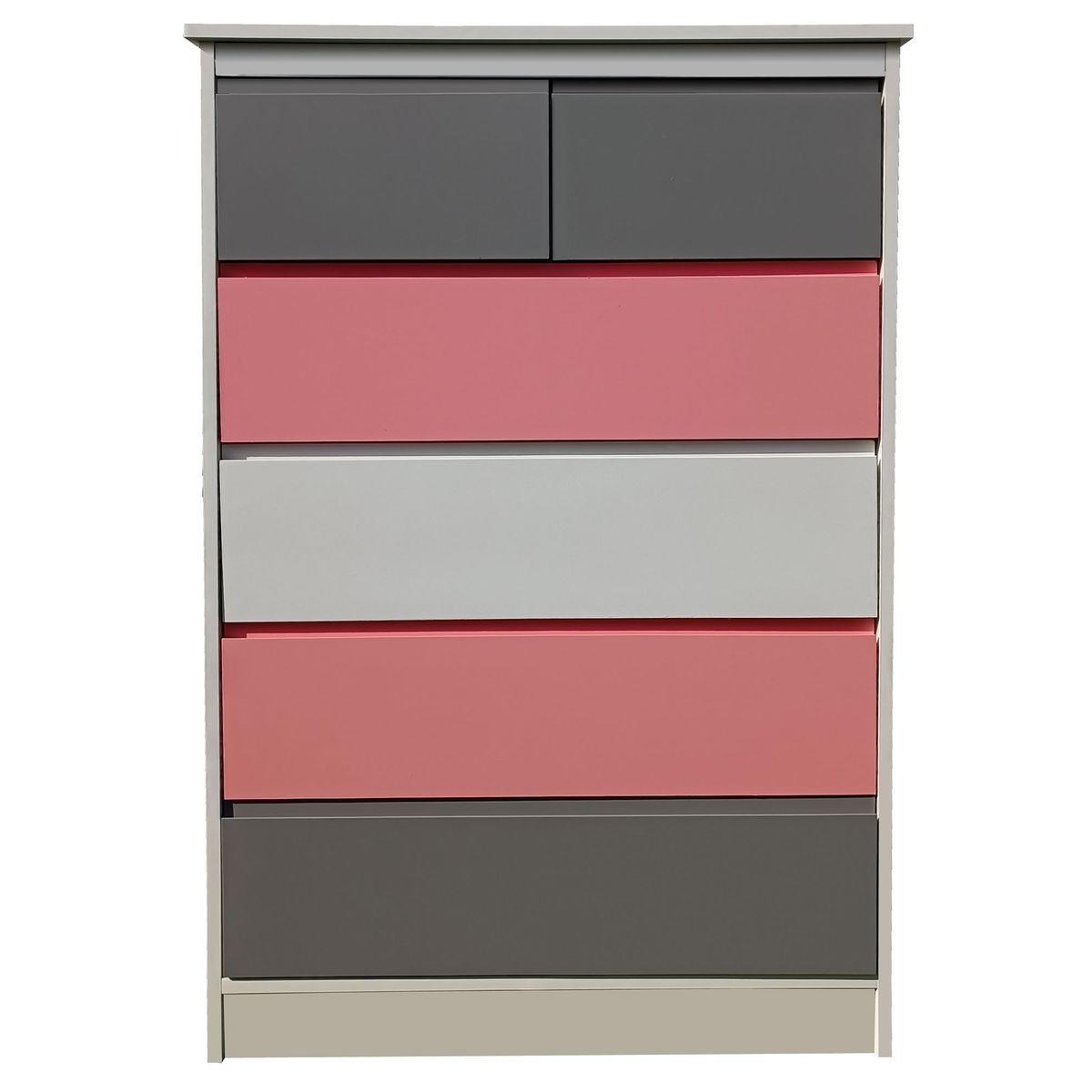 DECORACION CREATIVA - Cajonera Rosado Grafito 6 cajones Minimal
