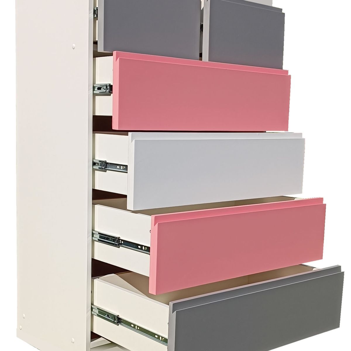 DECORACION CREATIVA - Cajonera Rosado Grafito 6 cajones Minimal