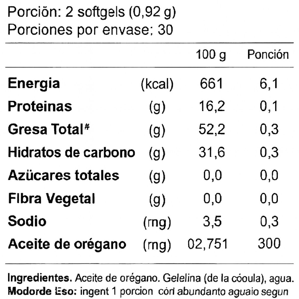 FNL - Aceite De Orégano Oil FNL - 60 Cápsulas SofGel