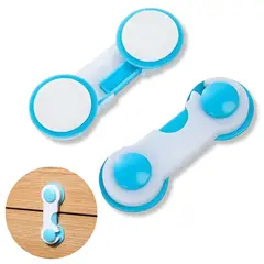GENERICO - Pack 4 Piezas Azul Protección Cerradura Cajones Para Bebé Niños