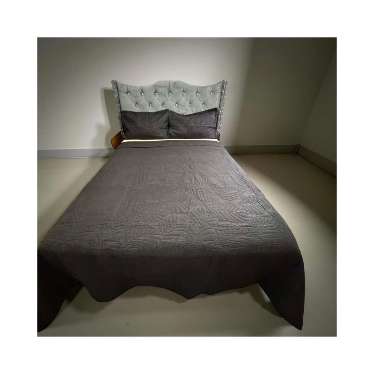 GENERICO - CUBRECAMA QUILT DE LUJO VERANO KING NEGRO