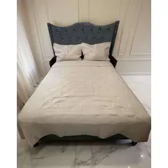GENERICO - CUBRECAMA QUILT DE LUJO VERANO DELGADO 2 PLAZAS BEIGE.