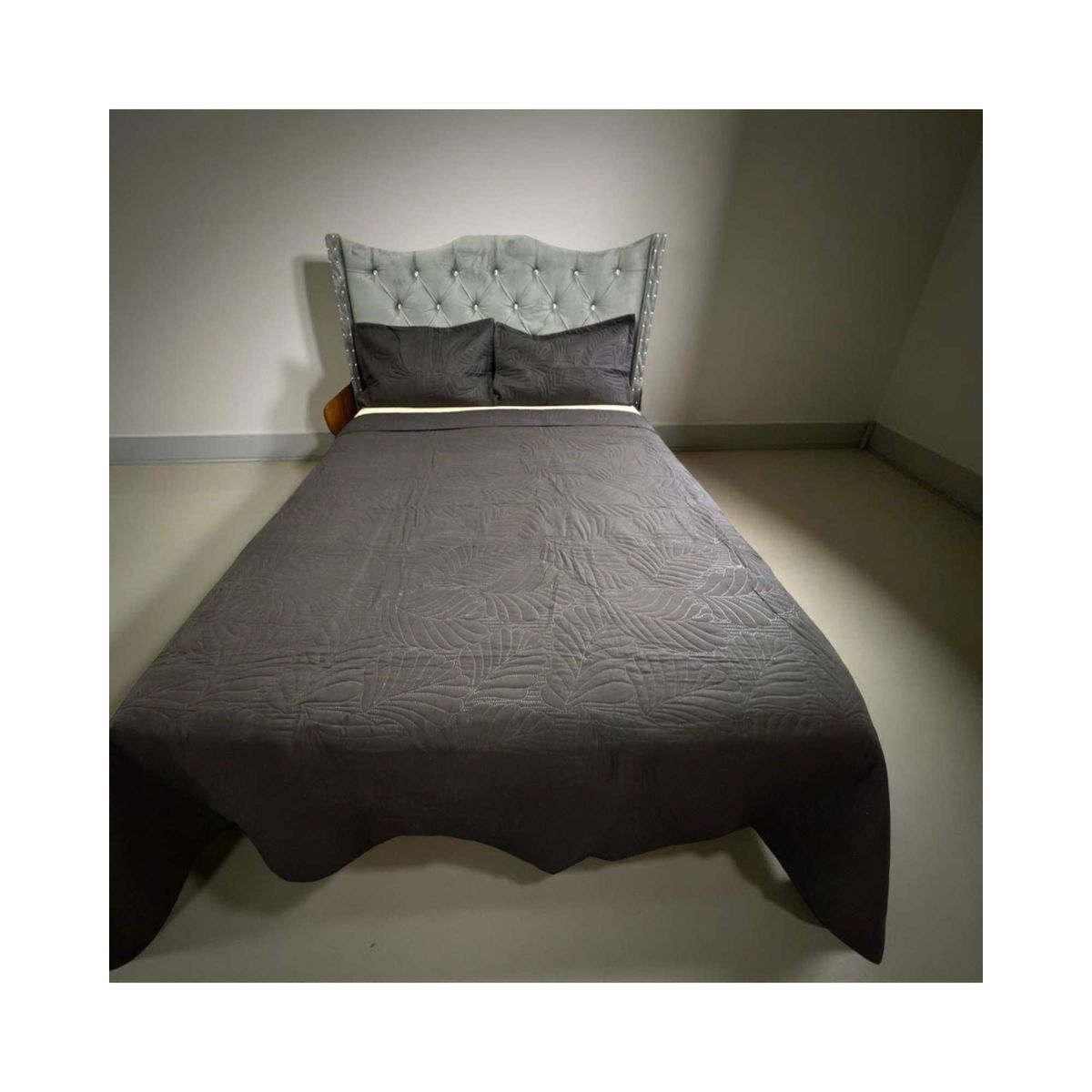 GENERICO - CUBRECAMA QUILT DE LUJO VERANO KING NEGRO