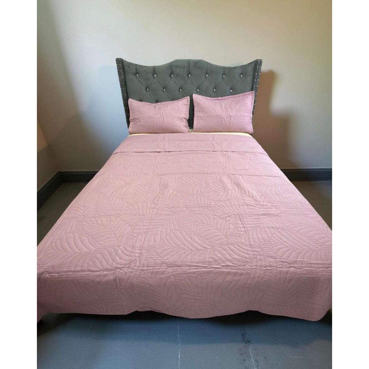 GENERICO - CUBRECAMA QUILT DE LUJO VERANO KING ROSA