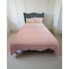 GENERICO - CUBRECAMA QUILT DE LUJO VERANO DELGADO PLAZA Y MEDIA ROSA