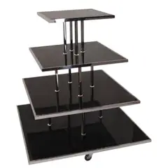 GENERICO - Exhibidor Metálico Piramidal de Cuatro Niveles Gms