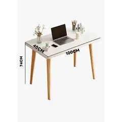 GENERICO - Mesa Escritorio Moderna 80×40×74 Cm Madera Oficina Hogar Blanco