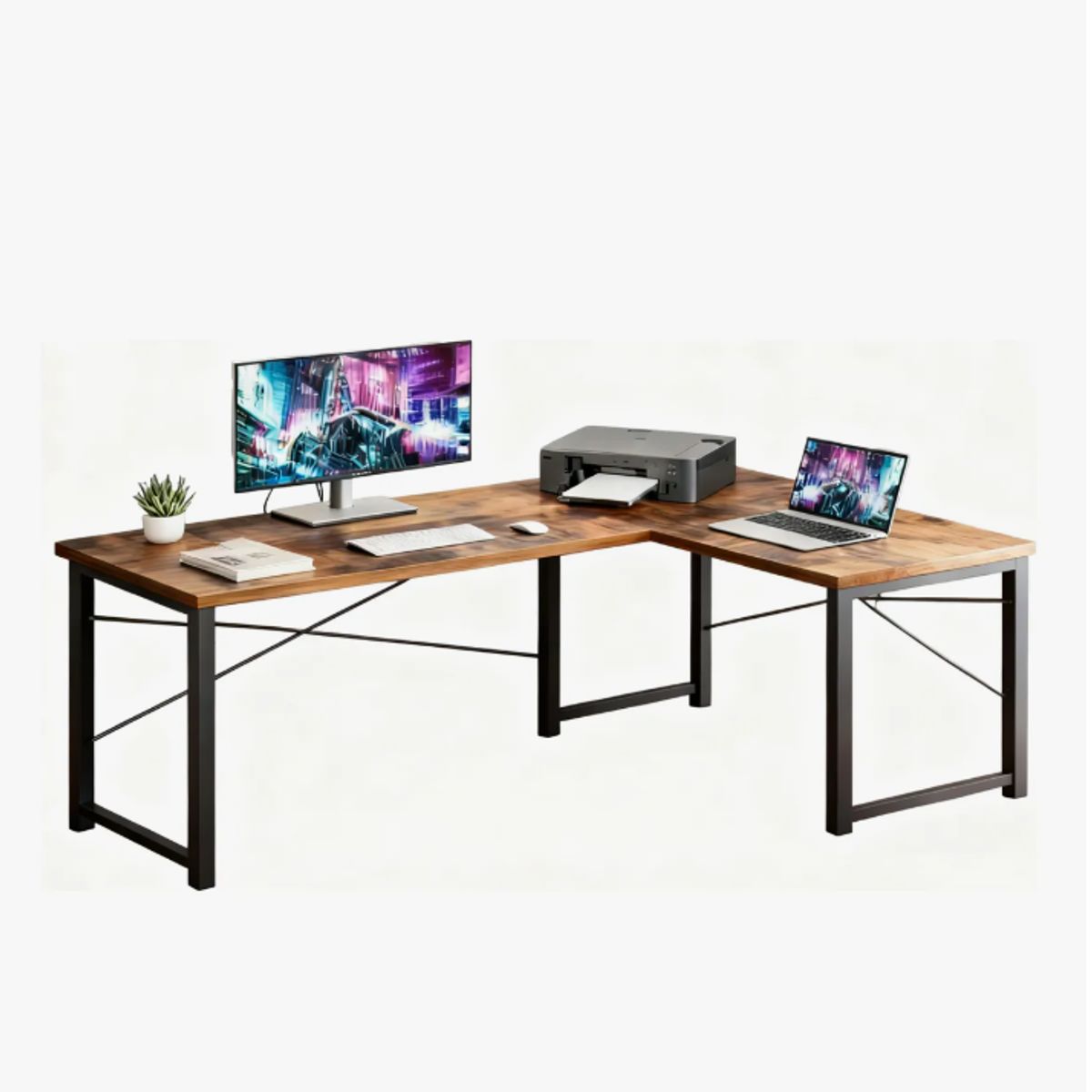 GENERICO - Escritorio Esquinero En Forma L Gamer 120cm Walnut