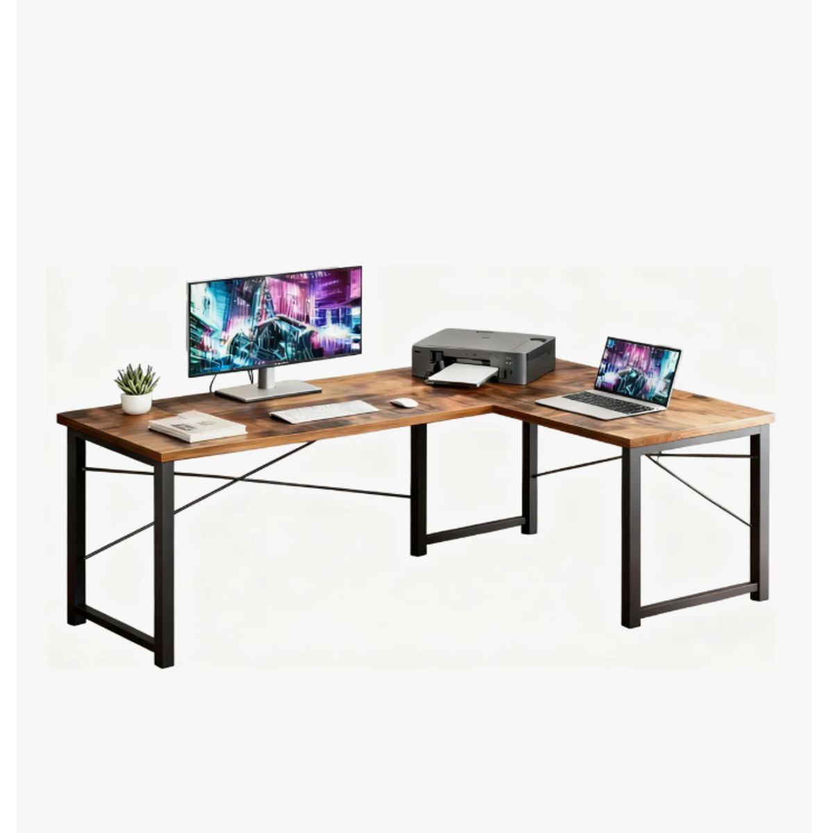 GENERICO - Escritorio Esquinero En Forma L Gamer 120cm Walnut