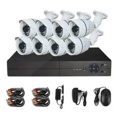 ARTIHOGAR - Kit Pro Cctv Pro 8 Cámaras Cerámica 2MP Ip 66 + Disco Duro 1 Terabyte FULL HD