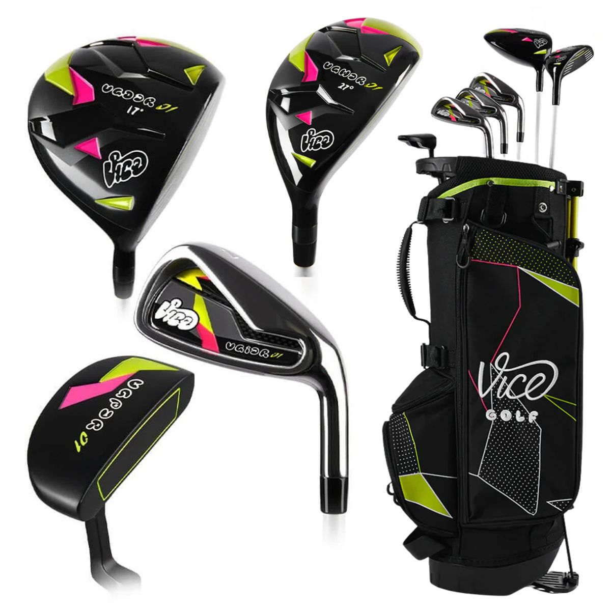 VICE GOLF - Vice Pro Junior - Set de 6 palos de Golf + Bolso para niños