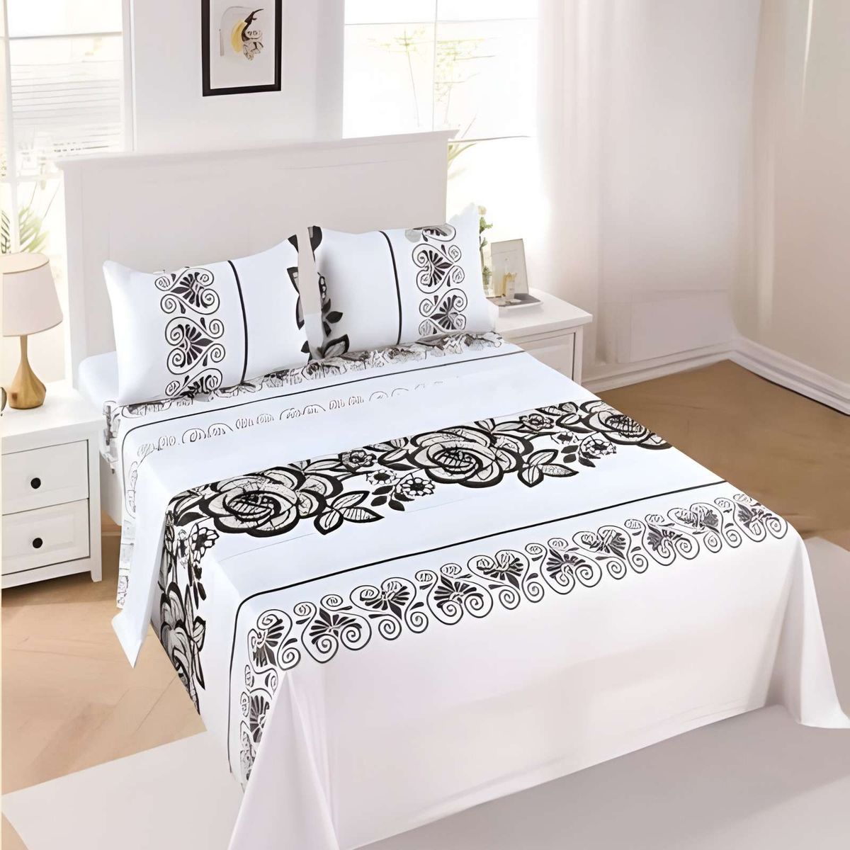 GENERICO - JUEGO DE SABANAS DE VERANO  1 PLAZA BLANCO