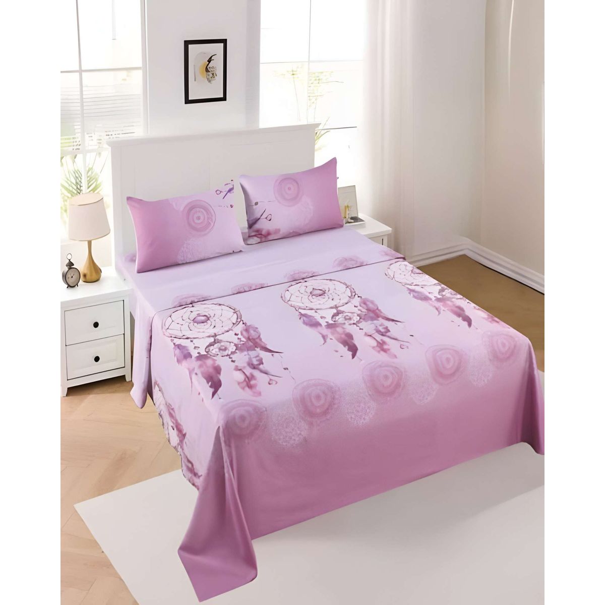 GENERICO - JUEGO DE SABANAS DE VERANO  15 PLAZA ROSA