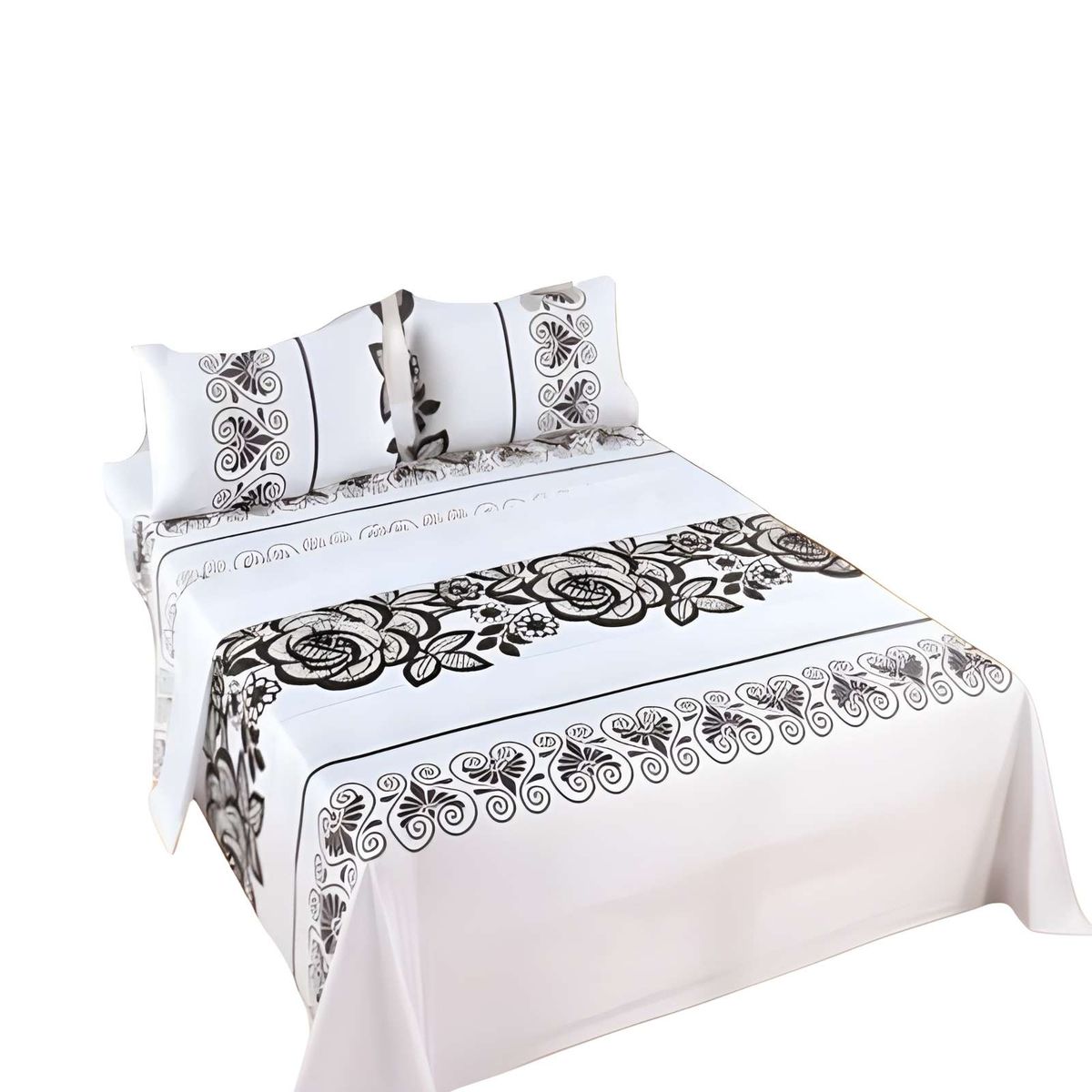 GENERICO - JUEGO DE SABANAS DE VERANO  SUPER KING BLANCO