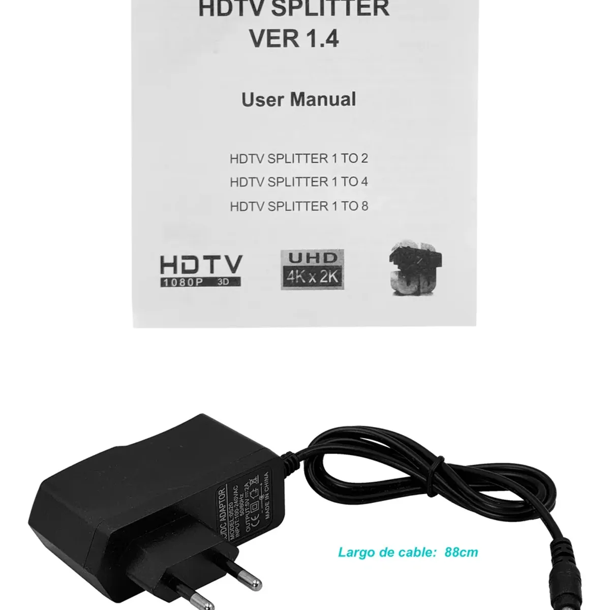 GENERICO - Splitter Hdmi 1x8 Uhd 4k 2k Soporta Hasta 8 Pantallas 3d