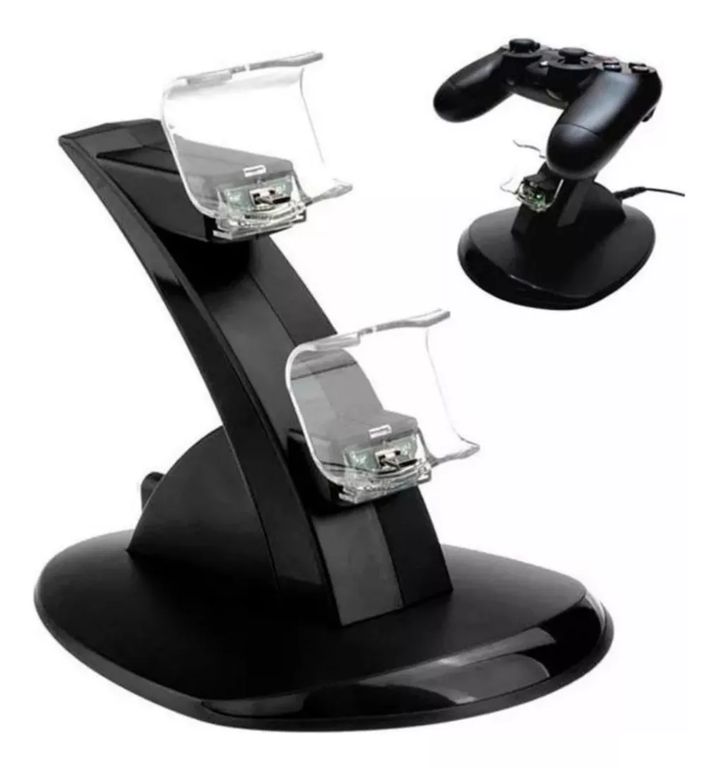 GENERICO Estacion de carga y Cargador Ps4 Doble Base Control Led