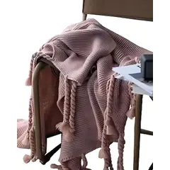 GENERICO - MANTA DECORATIVA MODELO CHENILLE CON FLECOS DE SOGA PARA CAMA O SOFA M3