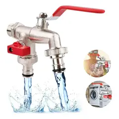 GENERICO - Llave De Jardín Con Doble Salida 12 Y 34 Aspersor Riego