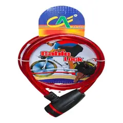 GENERICO - CANDADO DE GUAYA ANTIRROBO COLOR BURDEO DE 80CM PARA BICICLETAS