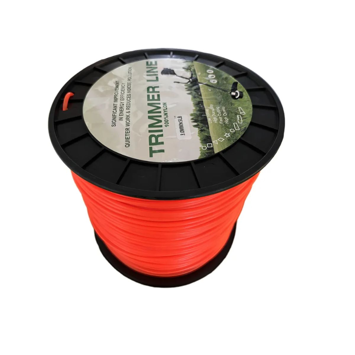 GENERICO - Hilo Nylon Orilladora Corta Pasto Maleza 30mm X 350mts Rojo Naranja