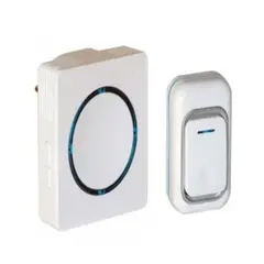FUJITEL - Timbre Inalámbrico 70m 48 Melodias Waterproof Blanco