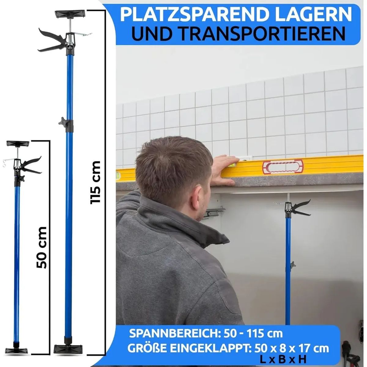 KUANGYE - Soporte Para Gato De Gabinete Postes De Soporte Ajustables 50-115 Cm