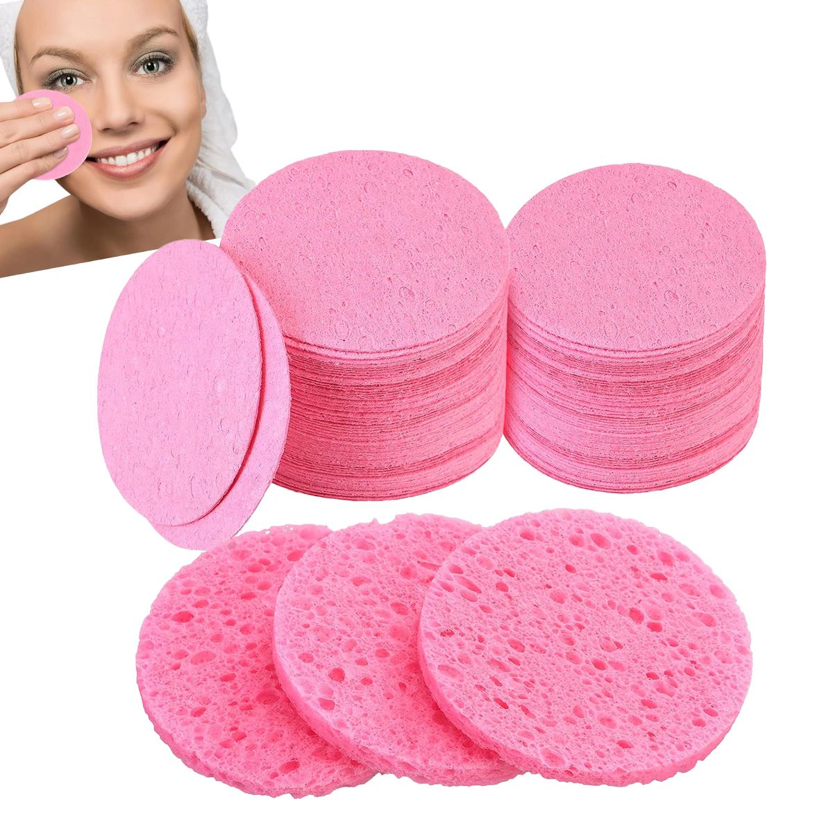 KINDA NICE - 50u Esponjas De Limpieza Faciales Comprimidas De Celulosa