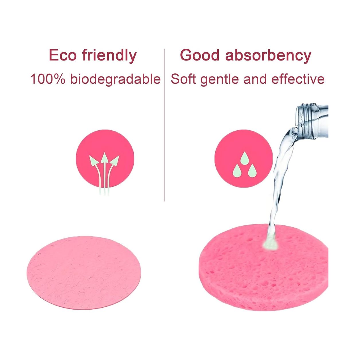 KINDA NICE - 50u Esponjas De Limpieza Faciales Comprimidas De Celulosa