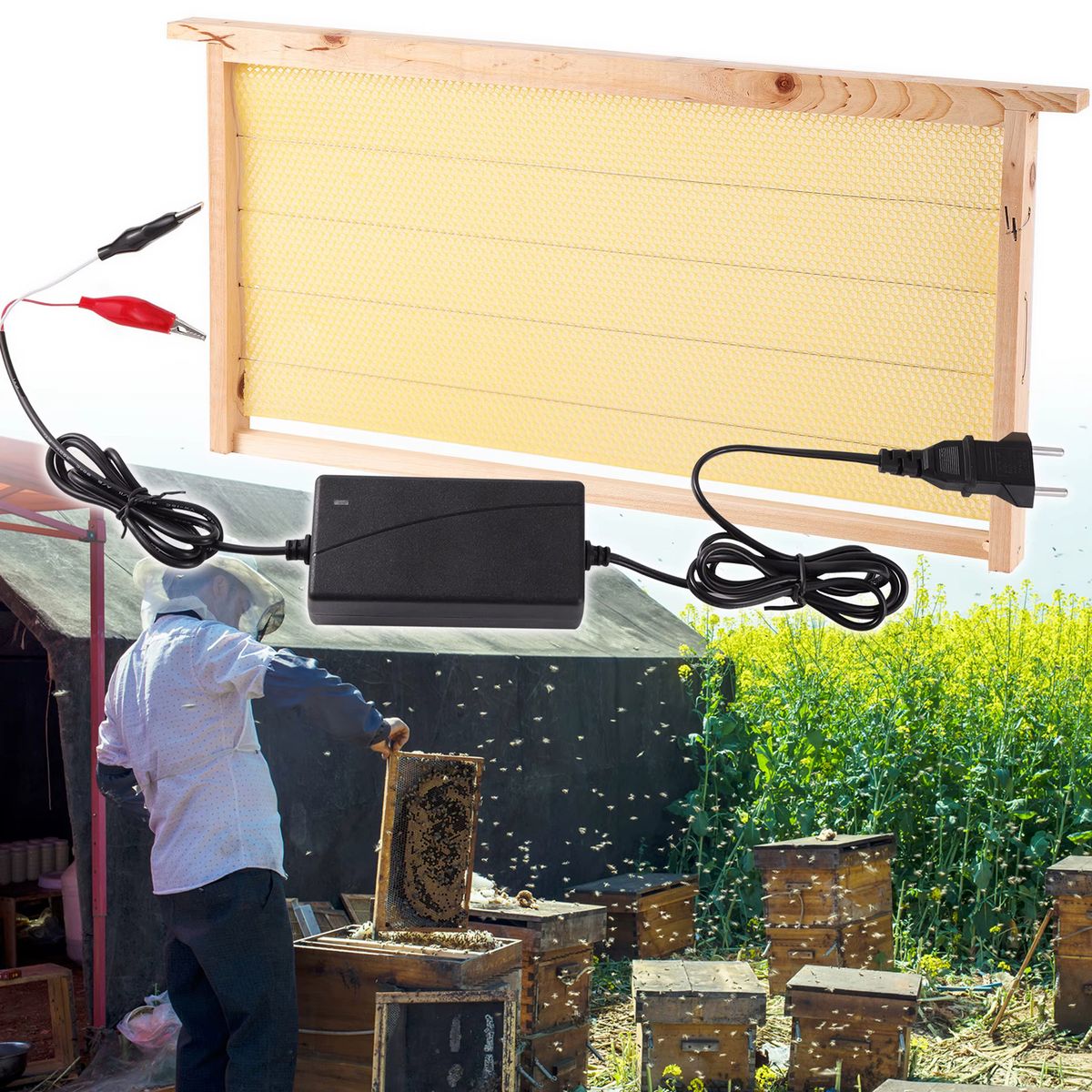 GENERICO - incrustador de cera para marco bastidor de colmenas 12v 220v