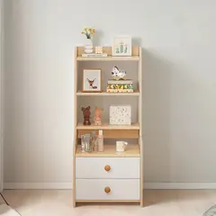 ANYHOGAR - Mesita De Noche De 4 Capas Con 2 Cajones 100*30*40